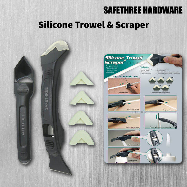 1 Set 7 pcs Silicone Trowel & Scraper for House Kitchen Dirt Remover