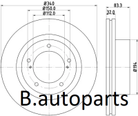 จานเบรคหน้า LEXUS LX570 URJ200 URJ201 2007- LX460 URJ202 2012-2015 LAND CRUISER VX200 2008- RUNSTOP /คู่