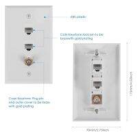 Ethernet Coax Wall Plate,2 Port Cat6 RJ45 and 1 Port F Type Connector Coax Female to Female Wall Plate