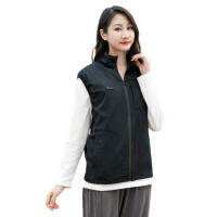 Women Men Zipper Closure Ergonomics Heating Vest USB Charging Smart Dual Control Winter Sleeveless Adjustable Warm Stand Neck