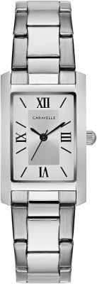Bulova Caravelle Classic Quartz Ladies Dress Watch Dress Silver-Tone/Silver-White Dial