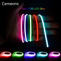 2.7mm Colorful COB LED Strip DC 12V Super Thin Linear Flexible LED Bar Ribbon Tape Lamp for Decor Lighting Car Atmosphere Light