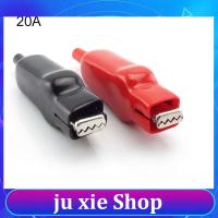 JuXie store 2pcs 20A Sheathed Crocodile Alligator Clips Electrical DIY Test Leads for Jumper Wire Cable Double-Ended Roach electric