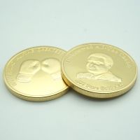 5ชิ้นมูฮัมหมัดอาลีเหรียญชุบทองอเมริกา-ฮัจญ์มวยแชมป์ของโลกนักกีฬาเหรียญโลหะของที่ระลึกศตวรรษ