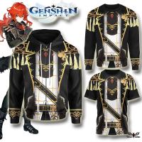 ☃♈☊【CustomFashion】Genshin Impact Diluc Uniform 3D Print Graphic Tshirt and Jacket Men Kid Zipper Hoo