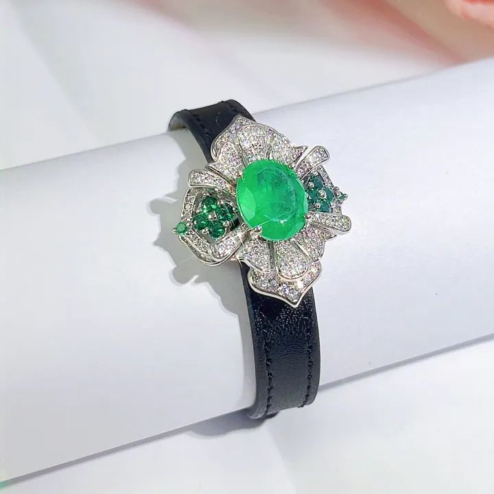 sequito-เครื่องประดับผู้หญิงที่ทันสมัยสีขาวทองไมโครปูเงา-aaa-ลูกบาศก์-zircon-การตั้งค่ารูปไข่หินสีเขียวครบรอบปีสร้อยข้อมือนาฬิกาดอกไม้ขนาดใหญ่สามารถ-b229สร้อยคอ