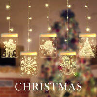 3D LED Light Snowman Elk Snowflake Patterns Decorative Lamp Holiday Christmas Party Window Shop Bar Home Decoration USB Powered