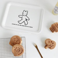 Korean Style Cute White Food Tray Coffee Cake Rectangular Plate Simple Afternoon Tea Fruit Bread Dinner Plate Storage Tray