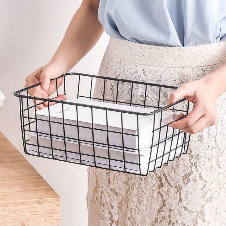 Ins Style Metal Basket Storage idea Black / Gold Lazada