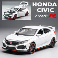 รถของเล่น1:32ฮอนด้า Civic Type-R Diecasts; รถของเล่นโมเดลรถเหล็กไฟเสียงคอลเลกชันรถยนต์ของเล่นสำหรับเด็ก