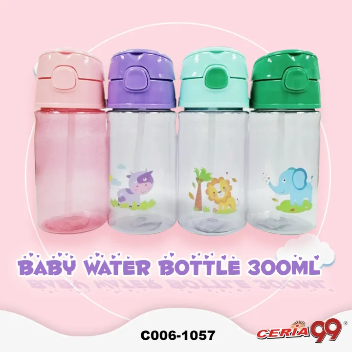 1x 300ML Cute Cartoon Twistable Cover Kids Water Bottle with Straw ...