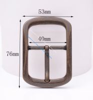 76x53mm(inner40mm) Heavy Duty Solid Antique Copper Two-Tone Center Bar Pin Belt Buckle