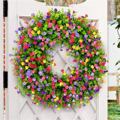 Flowers Wedding Wall Colorful Home Spring Decoration Cottage Wreath Farmhouse