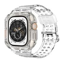 ▤ Integrated Bands for Apple Watch Ultra 49mm Clear Sport Breathable Waterproof TPU Strap Shockproof Correa for iWatch Ultra 49mm