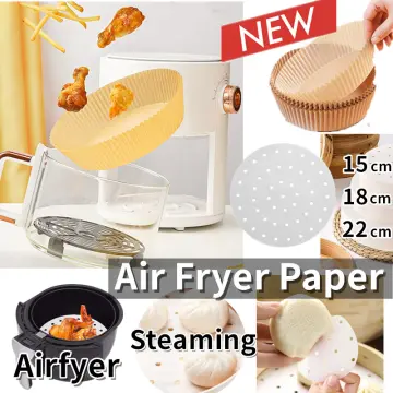 50Pcs Air Fryer Steamer Liners Perforated Baking Paper Non-Stick Steamer  Lining
