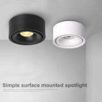 1Pcs Round Led Dimmable Surface Mounted Spotlight COB Non Aperture Ceilinlight 7W 12W Room Surface Mounted Recessed Ligh