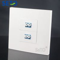 SeTo 86 Type Double Ports Optical LC Panel Outlet Wall Plate Socket Keystone Faceplate