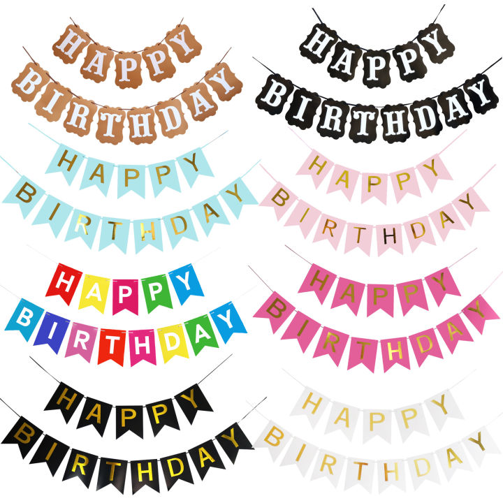 ส่งจากไทย-ธงวันเกิด-มีสีฟ้า-ชมพู-ขาว-ตัวอักษร-happy-birthday