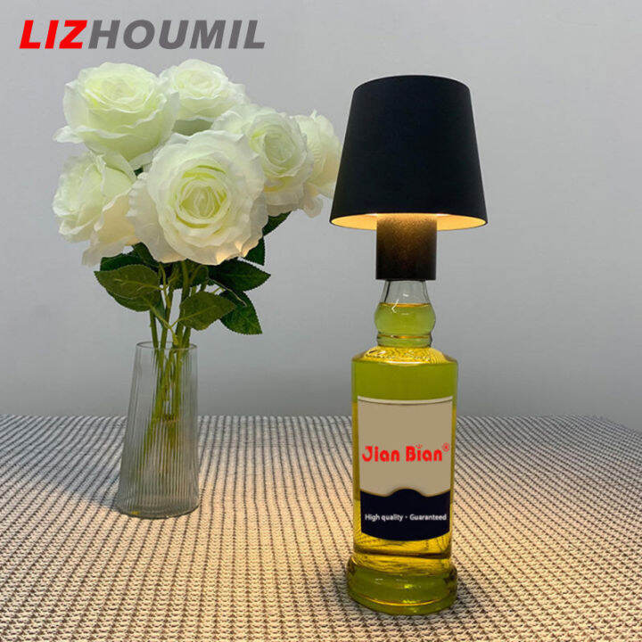 lizhoumil-โคมไฟตั้งโต๊ะ-led-แบบพกพา-หัวหลอดไฟขวดความคิดสร้างสรรค์แบบชาร์จไฟได้โคมไฟตั้งโต๊ะสำหรับบาร์ห้องนอนร้านอาหาร