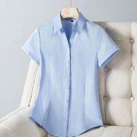 Elastic thin shirt female career short sleeve shirts with summer