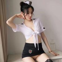 2023 Hot Professional Queens Outfit Stewardess Sexy Underwear Skinny Hip Skirt Suit Game Passion Uniform Temptation Generation