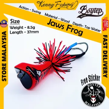 Boytep🔥Jaws FROG WOOD 3.7cm/8.5g Fishing Lure Katak kayu（Free Sticker）