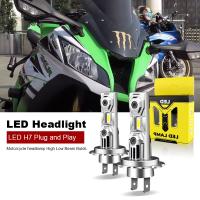 H7มอเตอร์ไซค์ไฟฟน้า Led สำหรับ ZX10R ZX10คาวาซากิ2ชิ้น2011-2015 2016 2017 2018ชุด2020 2019หลอดไฟสีขาว6000K 12V H7 60W