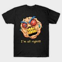 T-shirt ขายดี เสื้อยืดลําลอง แขนสั้น พิมพ์ลาย Im Alright Scary Face Horror Art Funny Meme สีดํา S-6 DPafgm83LIoklp36S-  BDNI