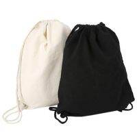 hot【DT】 Canvas bag shoulders drawstring bundle pockets shopping student backpack for School Gym Traveling