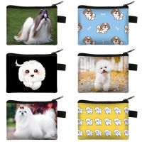 ❁✶❡ Cute Dog Print Coin Purse Shih Tzu Dog Women Wallet Bichon Frise/maltese Dog Earphones Key Holder Puppy Coin Bag Zipper Pouch