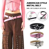 Rose Gold Wedding Belt Geometric Metal Belt Pink Leather Waist Belt Bling Wedding Belt Star-shaped Buckle Belt