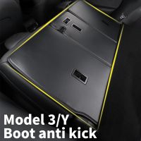 Leather Rear Seat Trunk Anti Kick Pad For Tesla Model 3 2022 Model Y Car Anti dirty protect interior Decorative Accessories Trim