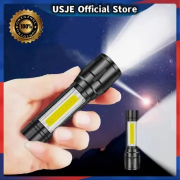 X-501 Most Powerful Flashlight Multi-modes USB Led+cob Torch Lamp Side  Light Built-in Battery Best Camping Tactical Flashlight