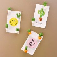 ✗☌ New 6pcs Cactus Fridge Magnet Refrigerator Magnetic Sticker 3D Succulent Plant Message Board Reminder Home Decoration Kitchen