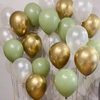 15pcs Retro Olive Green Chrome Gold Latex Balloons Birthday Party Decor Baby Shower Air Ballon Wedding Celebration Supplies Glob