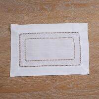 【small stationery】    N003: Ramie/cotton Hemstitched Cocktail Napkins- 1โหล9 Quot; X 6 Quot;- Ladder Hem StitchNapkin Coasters