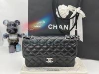 M.IEW CHANEL CF ขนาดเล็ก หัวเข็มขัดทองหนังวัวสีดำ กระเป๋าโซ่ กระเป๋าสะพายข้าง