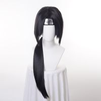 Itachi Uchiha Long Straight Black Uchiha Itachi Cosplay Wig Heat Resistant Synthetic Wigs + Headband + Wig Cap