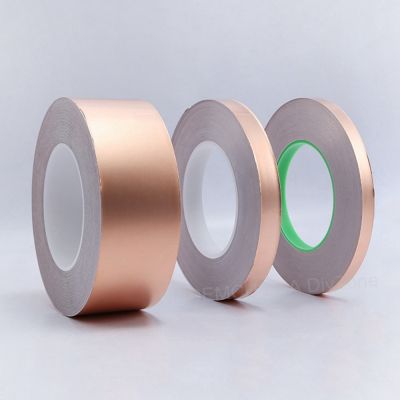 ♠♛✼ 1PC 20M Single/Double Side Conductive Copper Foil Tapes 3 5 6 8 10mm Strip Adhesive EMI Shielding Heat Resist Tape Repair Tools