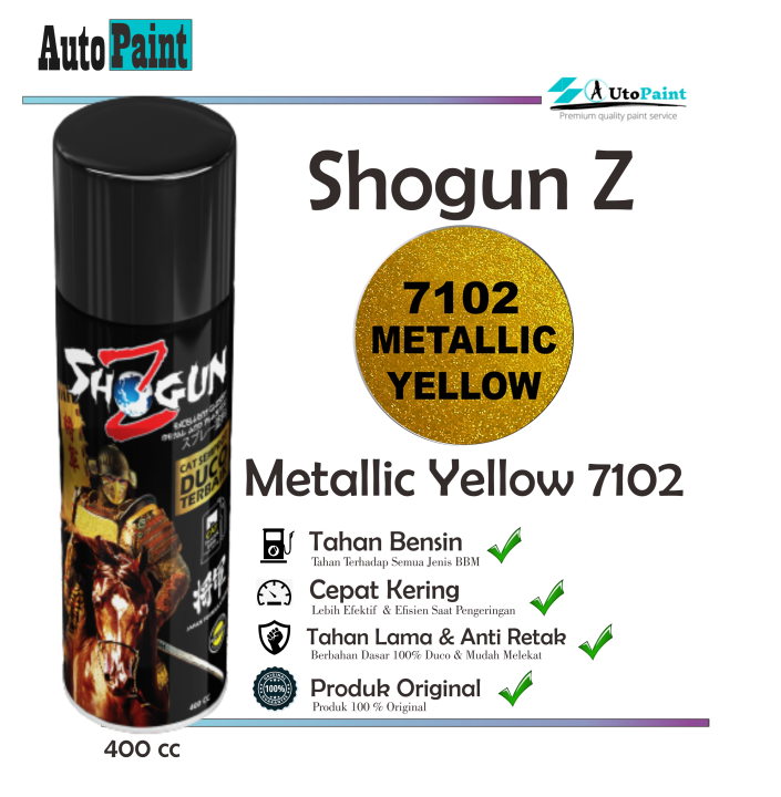 Cat Semprot Aerosol Premium Pilok Pilox Metallic Yellow 7102 Shogun Z Premium Pylok Kuning 4129