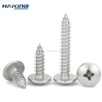 20/55pcs Cross Recessed Truss Head Self-tapping Screw 304 Stainless Steel M3 M4 M5 M6 Phillips Mushroom Head Wood Screw