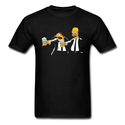 [COD]พร้อมส่ง เสื้อยืด ผ้าฝ้าย 100% พิมพ์ลายการ์ตูน Pulp Fiction Bart Family Beer หลากสีสัน แฟชั่นฤดูใบไม้ร่วง สําหรับผู  H5NB