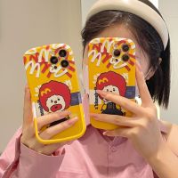 สีเหลืองสนุกตลกสาวเคสมือถือสำหรับ Iphone13pro Max แอปเปิ้ล12 11Xs/Xr พร้อมขาตั้ง