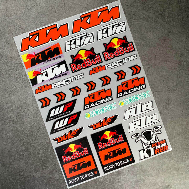 1SET KTM Sticker Offroad Motorcycle Modified Reflective Sticker Red