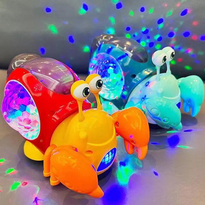 Cartoon hermit crab Car Toy Whirl Led Light Music Early Education Toys