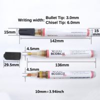 Wood Burning Pen Marker for DIY Projects Chemical Pyrography Marker for Wood Burning Reversible Tips Bullet Tip