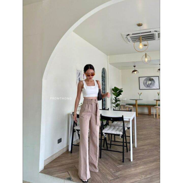 whitt-ribbon-pant-กางเกงทรงขากระบอกที่ใส่แล้วสวยปังมาอีกแล้วค่า-ดีเทลตัวนี้เก๋สุดแต่งริบบิ้นด้านข้างเพิ่มความชิค