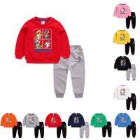 **ใหม่ ชุด** 8 Colors Kids Long Sleeve Cotton  Paw Partol Cartoon Sweater+ Pants Set(Wholesale Available)