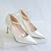 Giày cưới Giày cao gót trắng cô dâu cao cấp, độc quyền bởi SHE SHOES