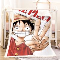 Anime Monkey Luffy 3D Printed Plush Blanket Sherpa Fleece Throw Warm Gift for Kids Adults Home Office